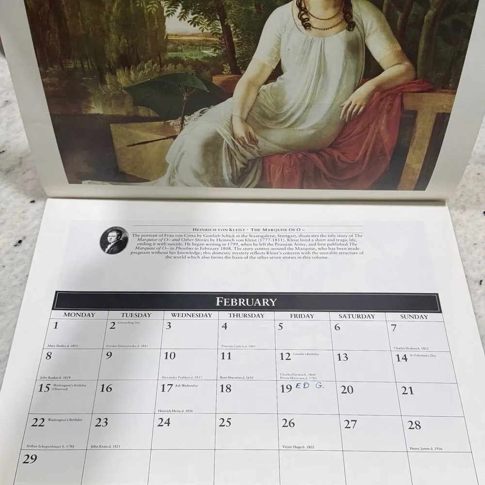 Penguin Classics Books Calendar 1988 Vintage Literature 11x14”